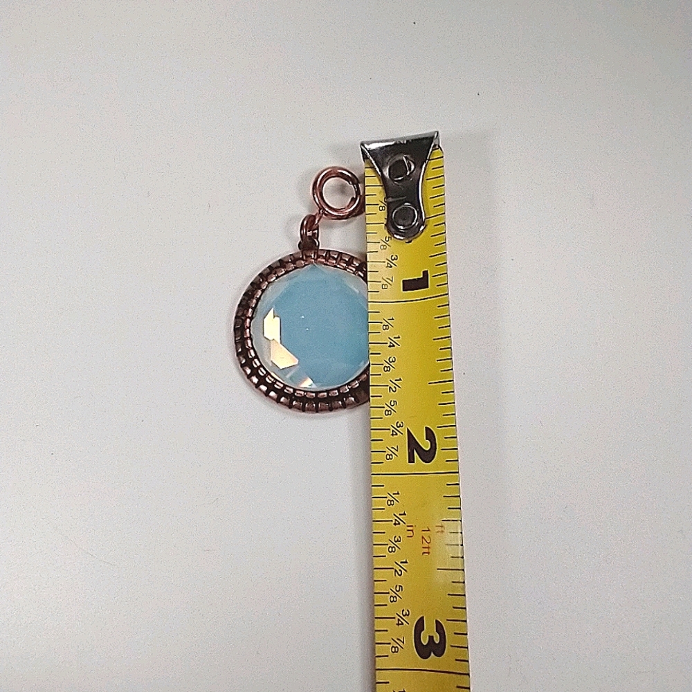 Charm clear round stone, gold tone - Picture 2 of 4